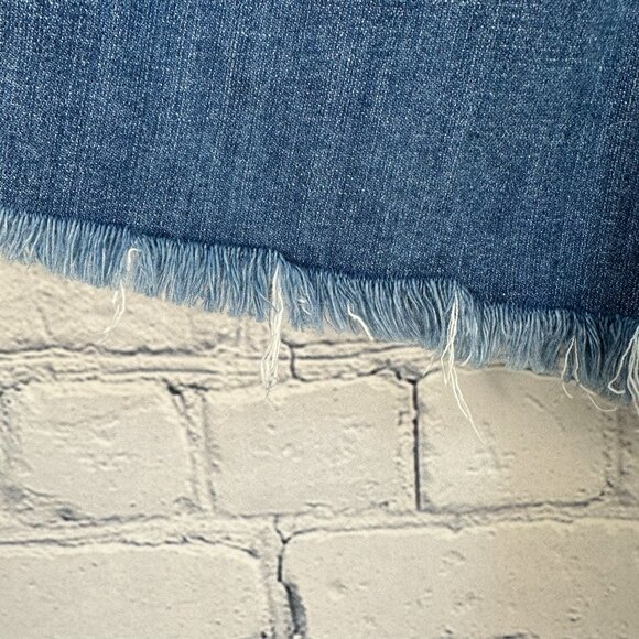 Aerie Women's Mid Rise Elastic Waist Denim Jeans Shorts, Size Large, Medium Wash - Picture 7 of 12